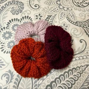 Handmade crocheted scrunchies